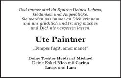 Traueranzeige Ute Paintner