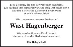 Traueranzeige Sebastian Hagenberger