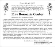 Traueranzeige Rosmarie Gruber