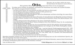 Traueranzeige Otto Klingseisen