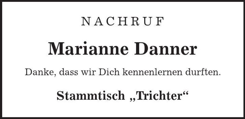 Traueranzeige Marianne Danner