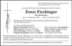 Traueranzeige Ernst Fischinger