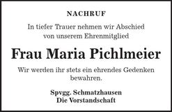 Traueranzeige Maria Pichlmeier