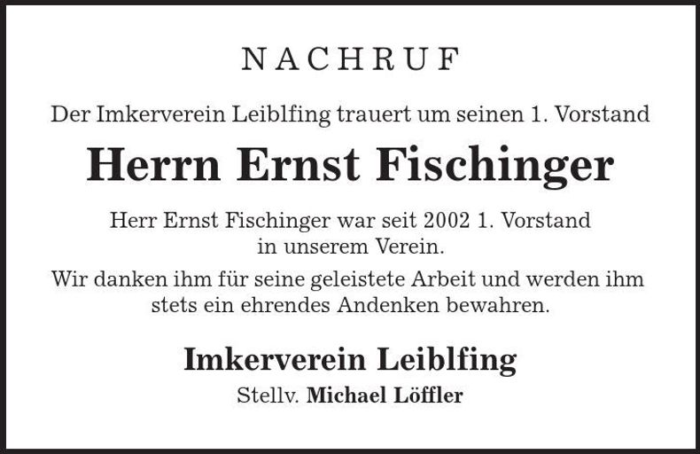 Traueranzeige Ernst Fischinger