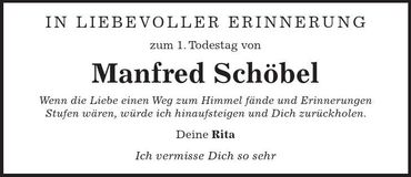 Traueranzeige Manfred Schöbel