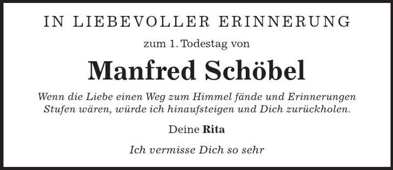 Traueranzeige Manfred Schöbel