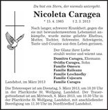 Traueranzeige Nicoleta Caragea