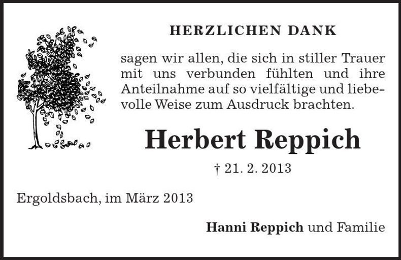 Traueranzeige Herbert Reppich