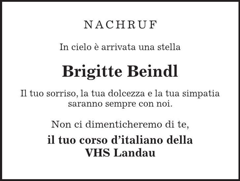 Traueranzeige Brigitte Beindl