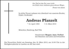 Traueranzeige Andreas Pfanzelt