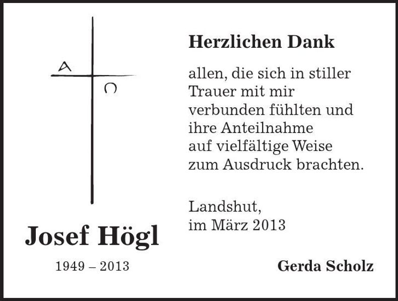 Traueranzeige Josef Hötl