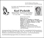 Traueranzeige Karl Pscheidt
