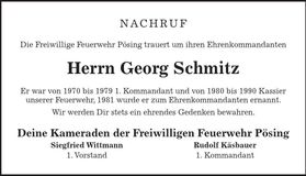 Traueranzeige Georg Schmitz