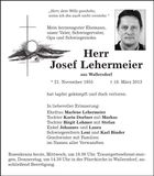 Traueranzeige Josef Lehermeier
