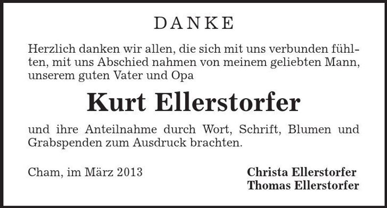 Traueranzeige Kurt Ellerstorfer