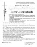 Traueranzeige Georg Schmitz