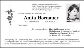 Traueranzeige Anita Hornauer