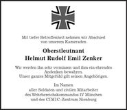 Traueranzeige Emil Zenker