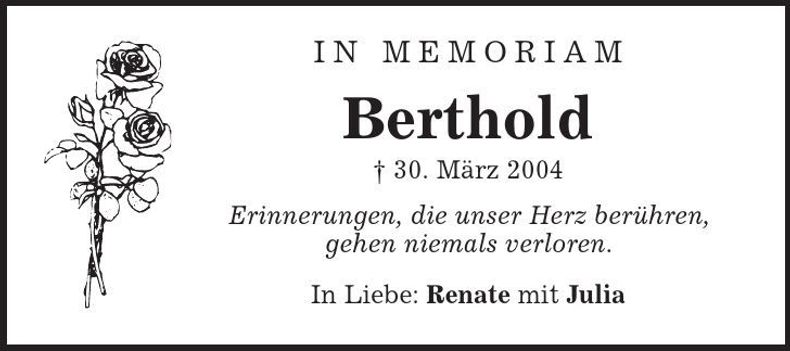 Traueranzeige Berthold Söldner