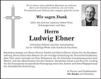Traueranzeige Ludwig Ebner