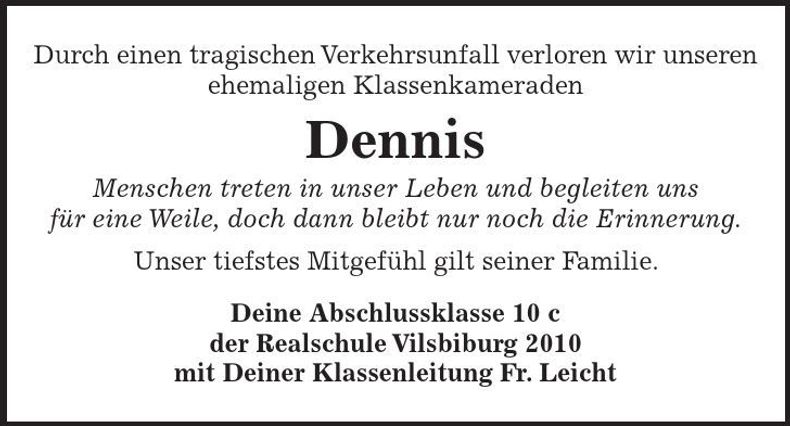 Traueranzeige Dennis 