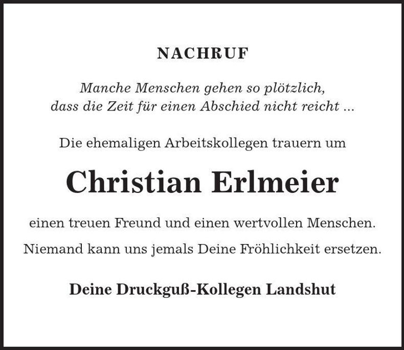 Traueranzeige  Erlmeier