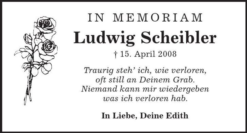 Traueranzeige Ludwig Scheibler