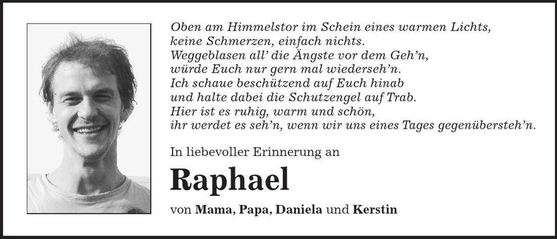Traueranzeige Raphael Eidenschink