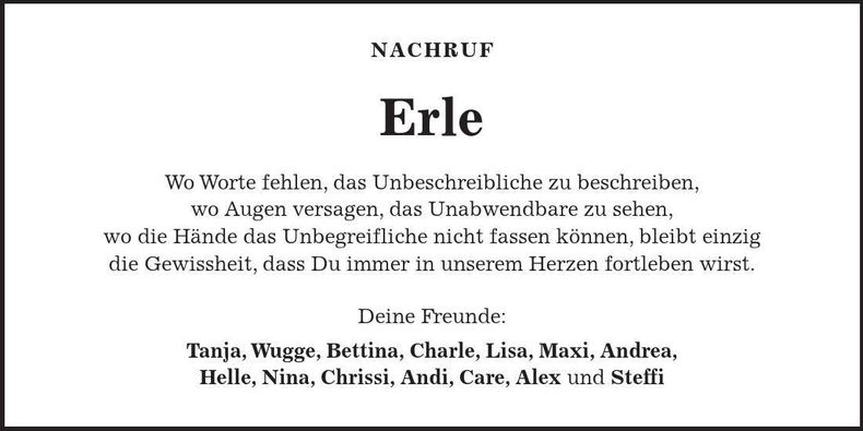 Traueranzeige Christian Erlmeier