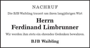 Traueranzeige Ferdinand Limbrunner