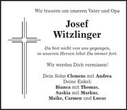 Traueranzeige Gisela Witzlinger
