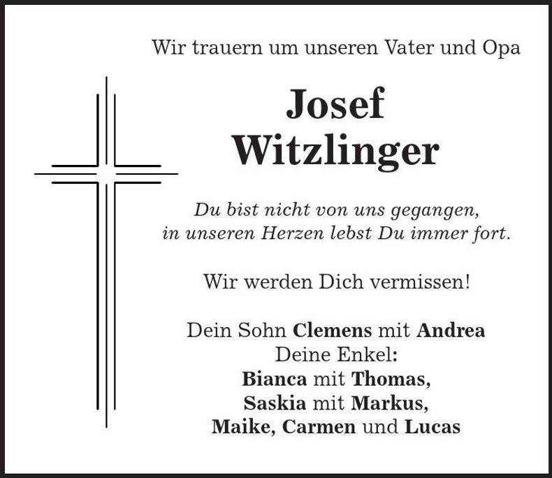 Traueranzeige Gisela Witzlinger