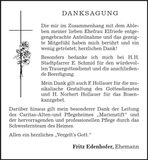 Traueranzeige Elfriede Edenhofer