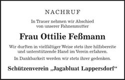 Traueranzeige Ottilie Feßmann