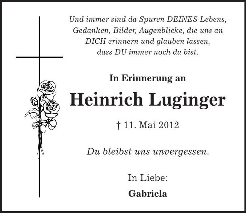 Traueranzeige Heinrich Luginger