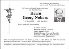 Traueranzeige Georg Nobars
