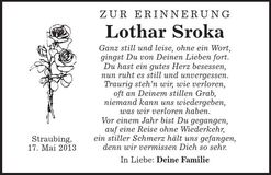 Traueranzeige Lothar Sroka