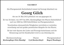 Traueranzeige Georg Gilch