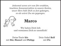 Traueranzeige Marco 