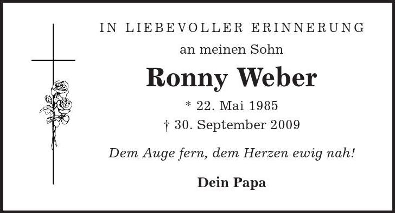 Traueranzeige Ronny Weber