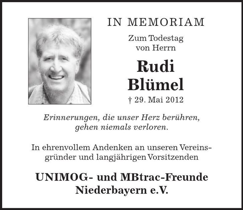 Traueranzeige Rudi Blümel