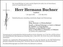 Traueranzeige Hermann Buchner