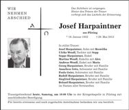 Traueranzeige Josef Harpaintner