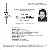 Traueranzeige Emma Kühn