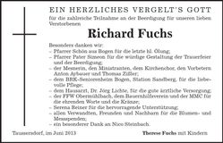 Traueranzeige Richard Fuchs
