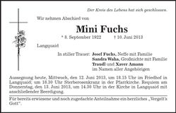 Traueranzeige Mini Fuchs