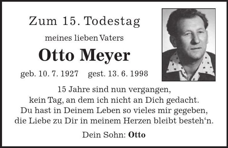 Traueranzeige Otto Meyer