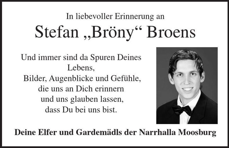 Traueranzeige  Bröny