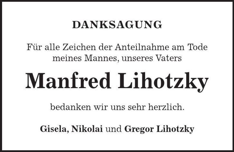 Traueranzeige Gregor Lihotzky
