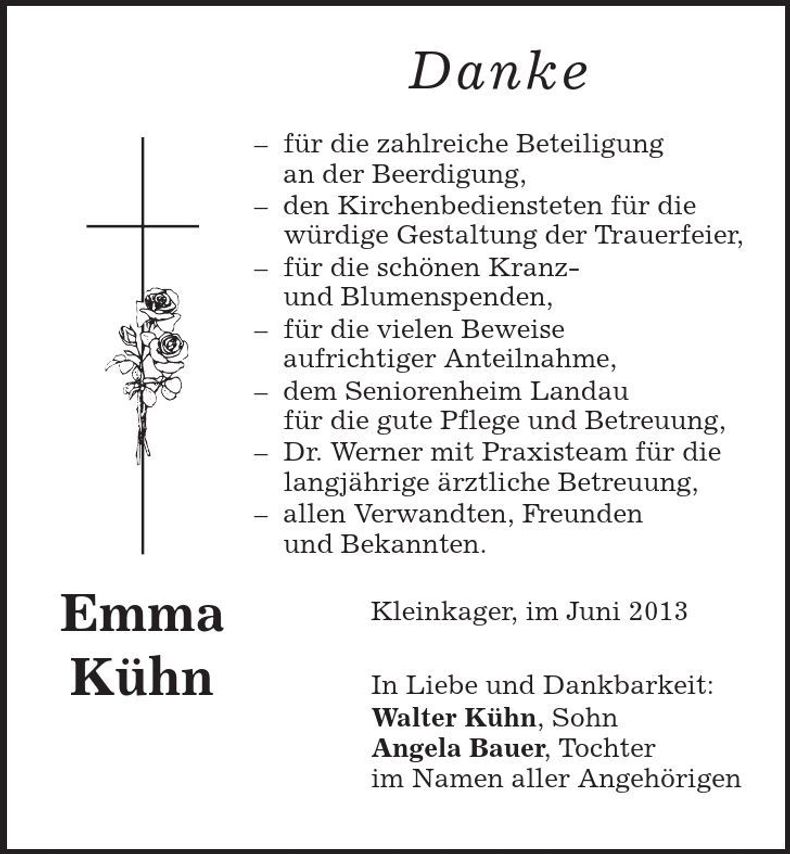 Traueranzeige Emma Kühn